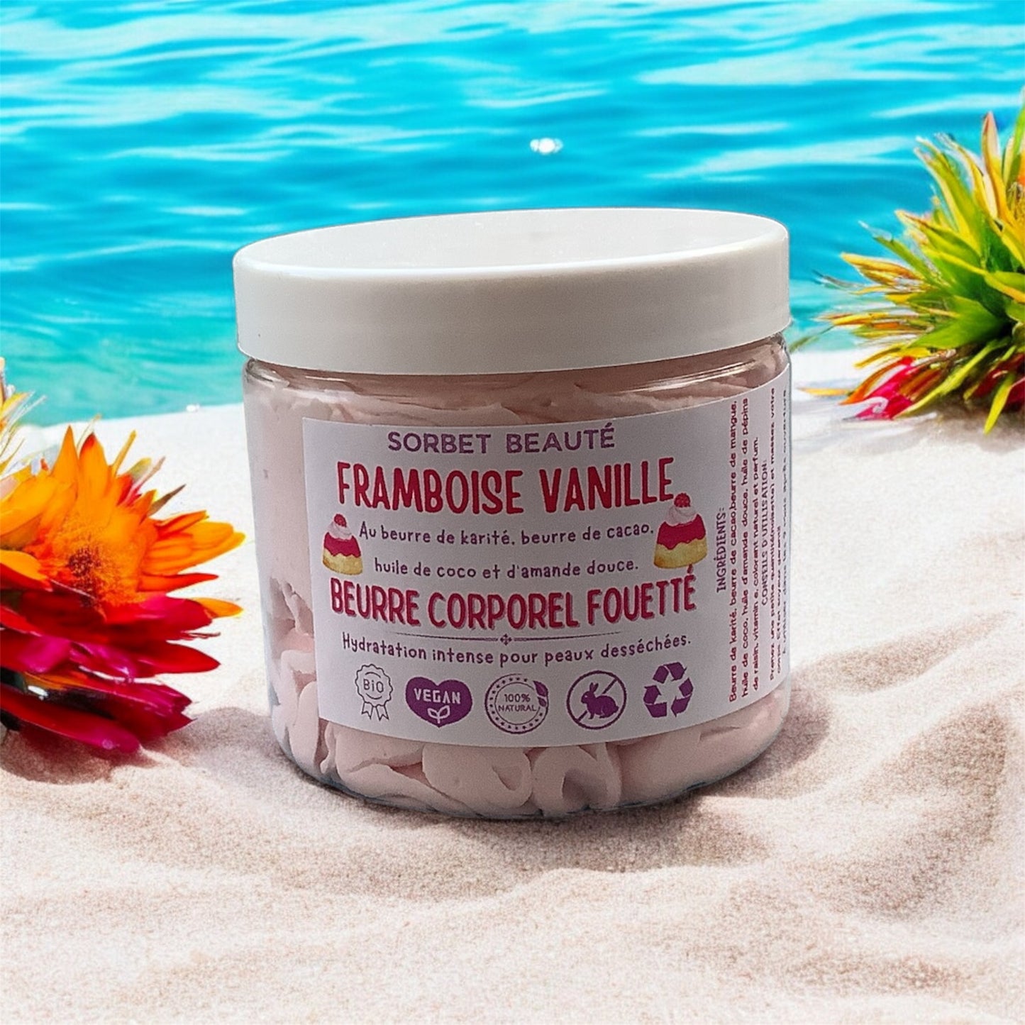 Beurre corporel fouetté framboise vanille 200ml