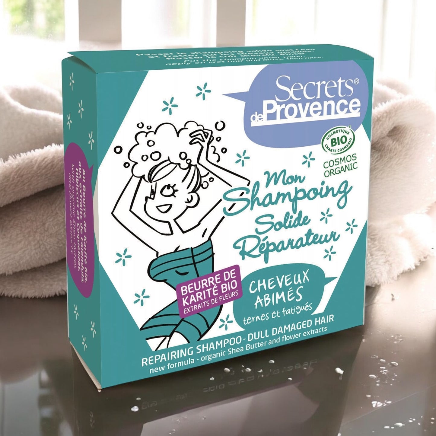 Mon shampoing solide réparateur cheveux abimés,ternes,fatigués 85g