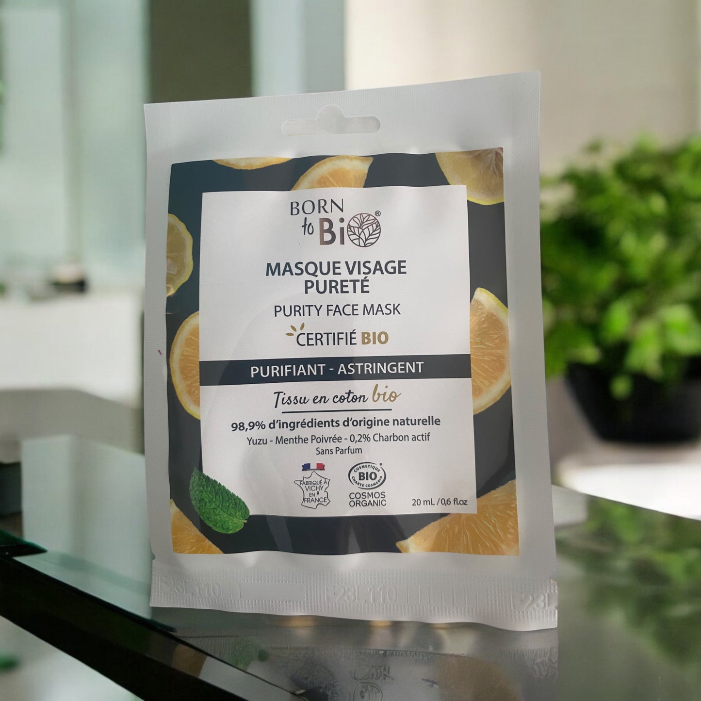 Masque visage pureté en coton 20ML born to bio