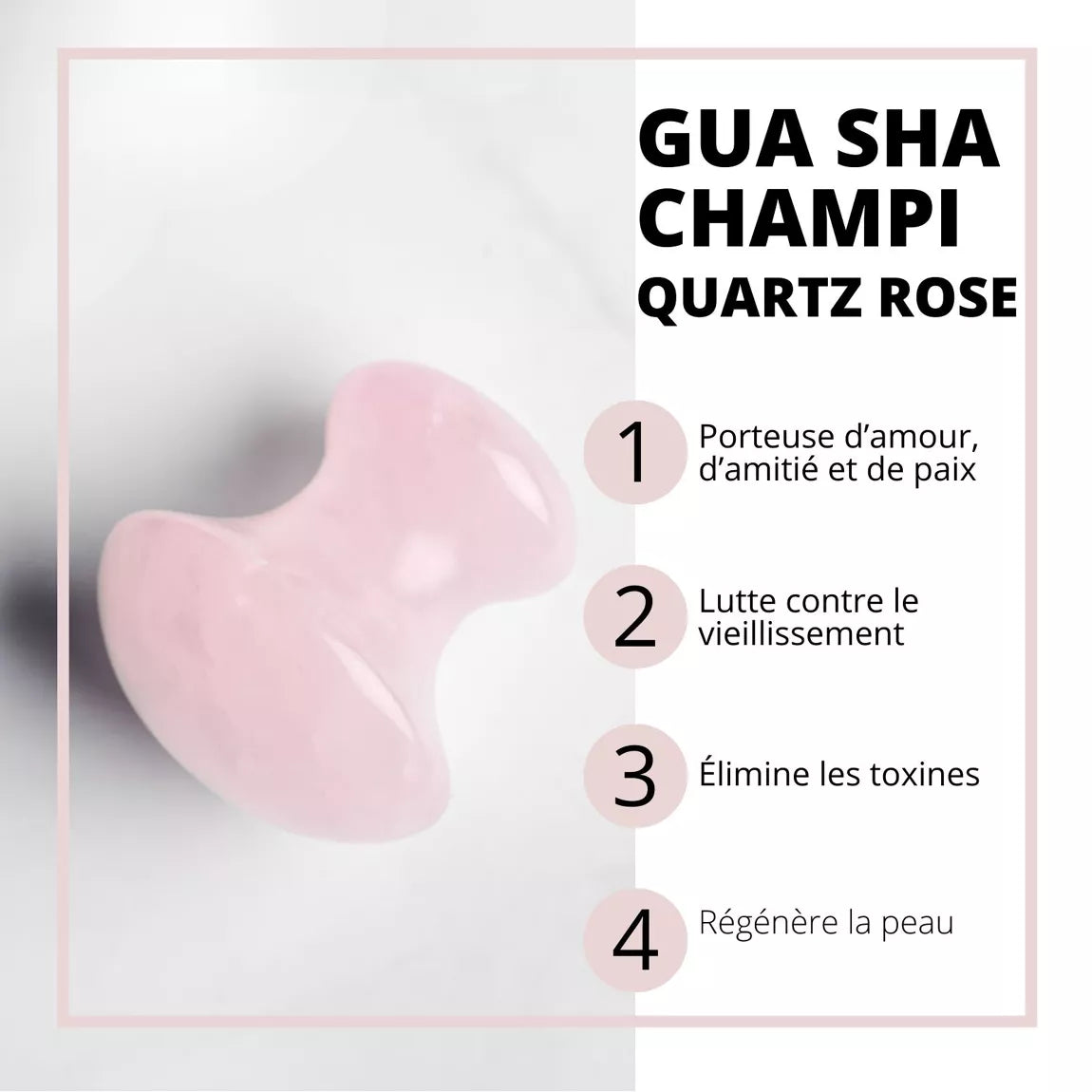 Gua Sha Champi Quartz Rose
