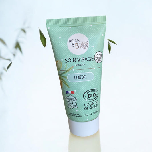 Soin visage confort peaux normales/sèches amande douce/argan BIO 50ML "BORN TO BIO"