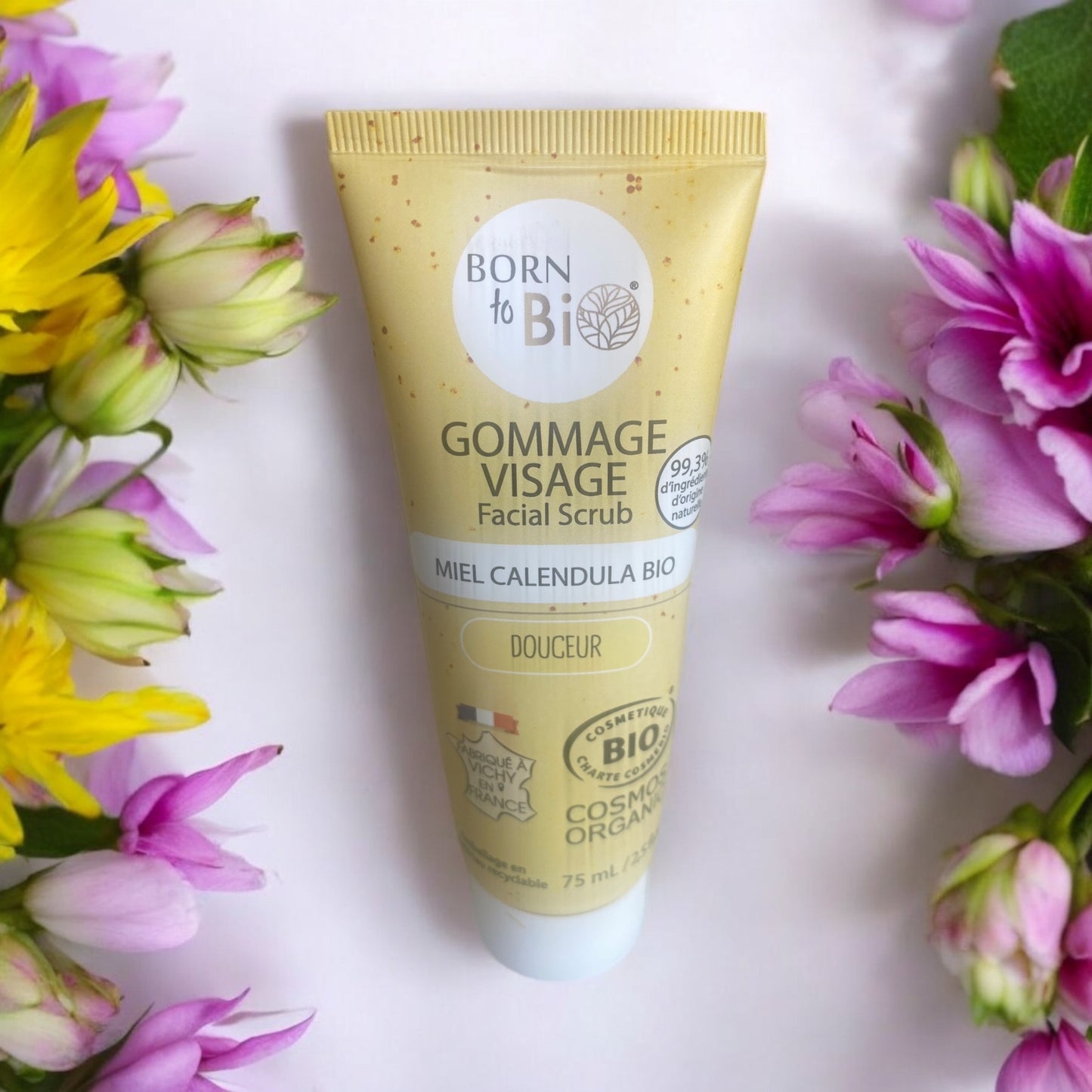 GOMMAGE VISAGE PEAUX SENSIBLES MIEL/CALENDULA 75ML BORN TO BIO
