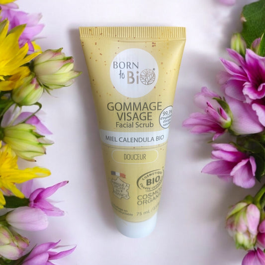 GOMMAGE VISAGE PEAUX SENSIBLES MIEL/CALENDULA 75ML BORN TO BIO