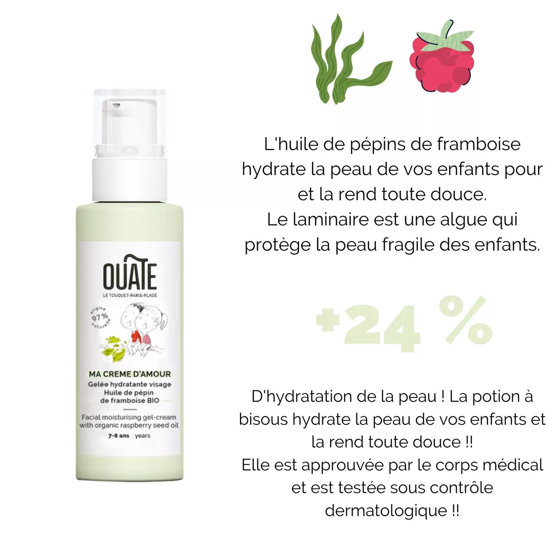 Coffret "mes soins d'amour 7-8 ans " eau micellaire + crème hydratante "Ouate"